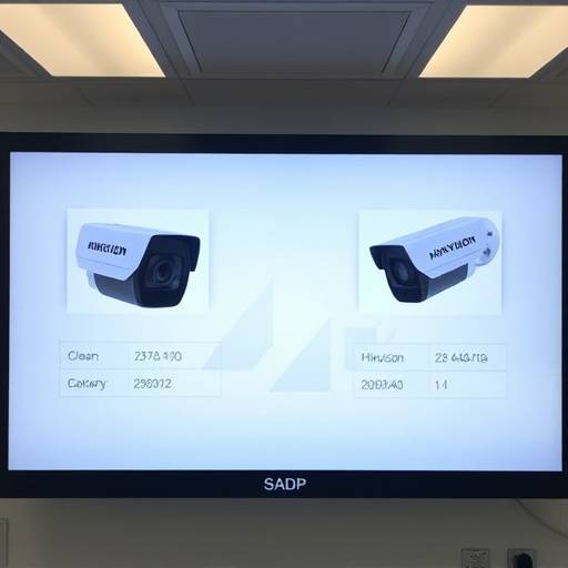 Screenshot of the SADP tool displaying a list of discovered Hikvision devices with their IP addresses and serial numbers.